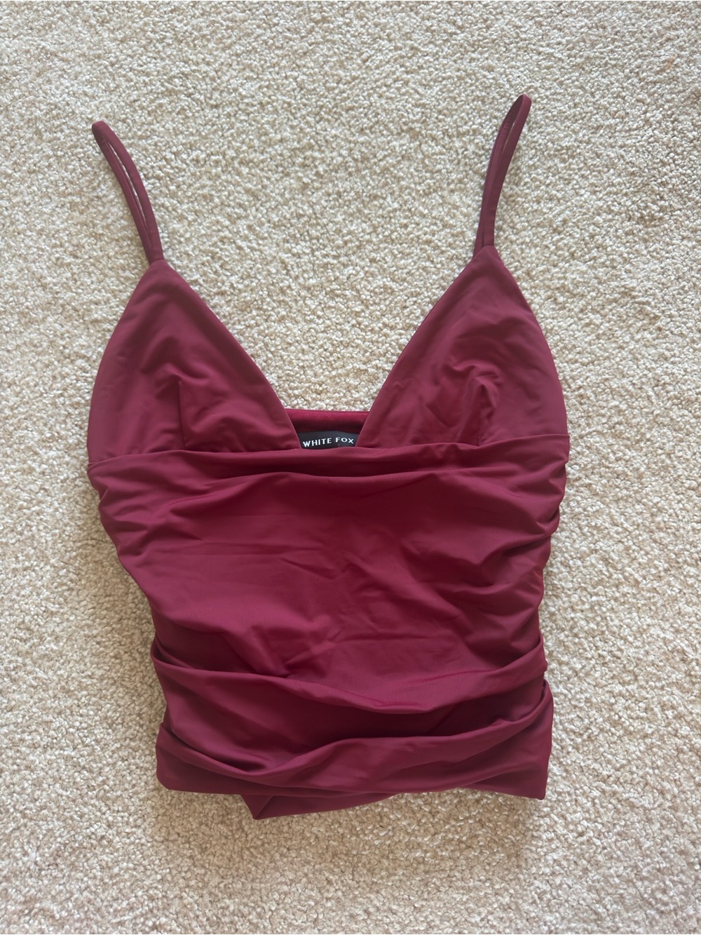 White Fox Boutique Burgundy Ruched Camisole